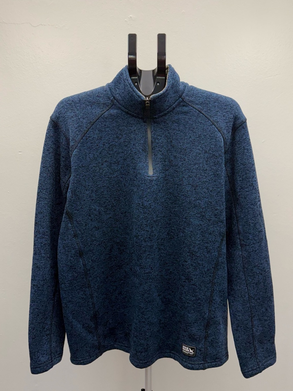 Eddie Bauer Men’s Blue Quarter Zip Fleece Pullover Sweater Size Large